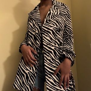 Zebra Print Trench Coat